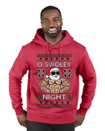 O Swoley Night, Exercise and Fitness Enthusiast, Ugly Christmas Sweater Premium Graphic Hoodie Sweatshirt