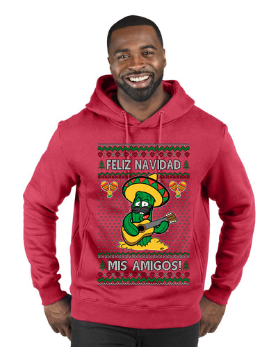 Feliz Navidad Mis Amigos!, Ugly Christmas Sweater Premium Graphic Hoodie Sweatshirt