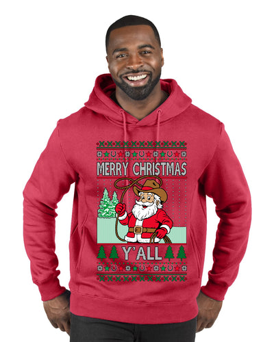 Merry Christmas Y'all Christmas Sweater, Ugly Christmas Sweater Premium Graphic Hoodie Sweatshirt