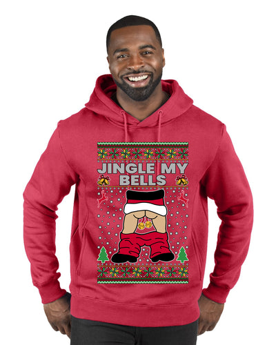 Jingle My Bells, Ugly Christmas Sweater Premium Graphic Hoodie Sweatshirt