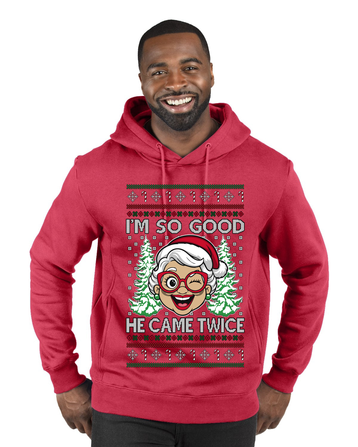So Good He Came Twice, Ugly Christmas Sweater Unisex Premium Graphic Hoodie Sweatshirt