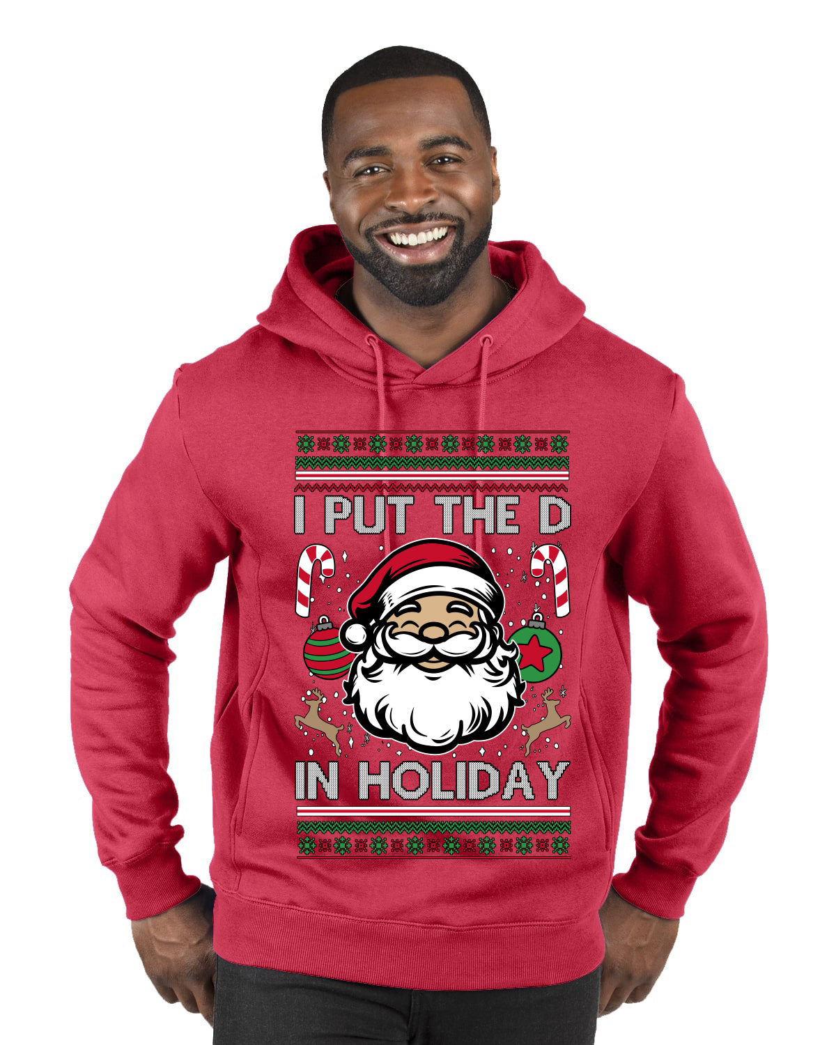 I Put The D In Holiday, Ugly Christmas Sweater Unisex Premium Graphic Hoodie Sweatshirt