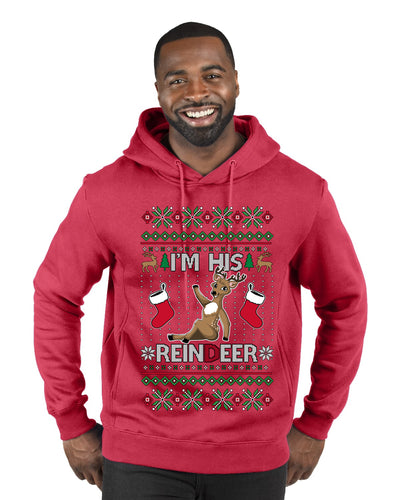 I'm His Reindeer, Ugly Christmas Sweater Unisex Premium Graphic Hoodie Sweatshirt
