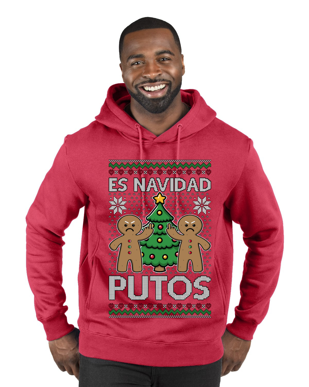 Es Navidad Putos, Ugly Christmas Sweater Unisex Premium Graphic Hoodie Sweatshirt