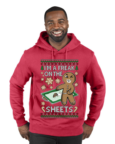 I'm A Freak On The Sheets, Ugly Christmas Sweater Unisex Premium Graphic Hoodie Sweatshirt