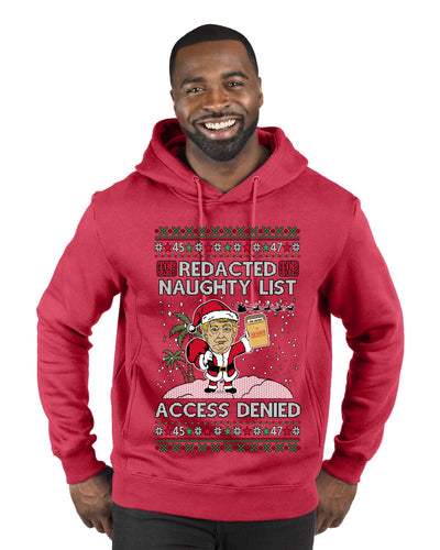 Redacted Naughty List Access Denied, Ugly Christmas Sweater Unisex Unisex Premium Graphic Hoodie Sweatshirt
