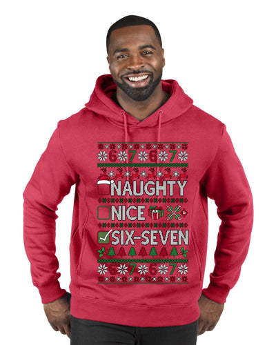 Naughty Nice 6 7 Checklist, Ugly Christmas Sweater Unisex Premium Graphic Hoodie Sweatshirt