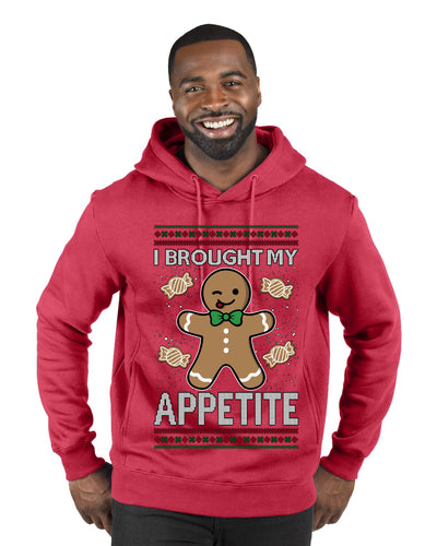 I Brought My Appetitie, Ugly Christmas Sweater Unisex Premium Graphic Hoodie Sweatshirt