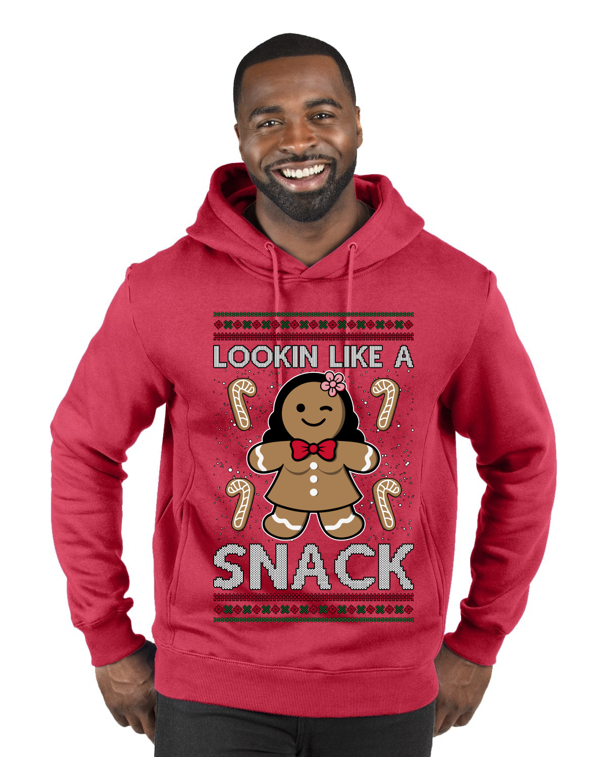 Lookin Like A Snack, Ugly Christmas Sweater Unisex Premium Graphic Hoodie Sweatshirt