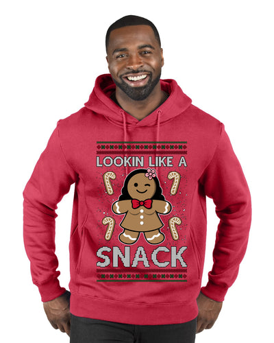 Lookin Like A Snack, Ugly Christmas Sweater Unisex Premium Graphic Hoodie Sweatshirt