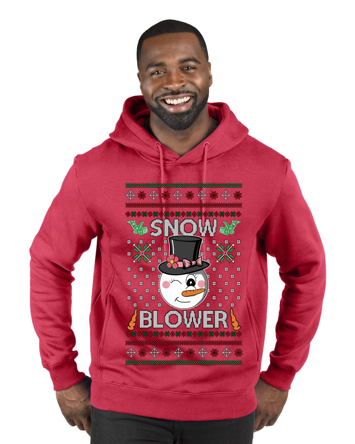 Snow Blower, Ugly Christmas Sweater Unisex Premium Graphic Hoodie Sweatshirt