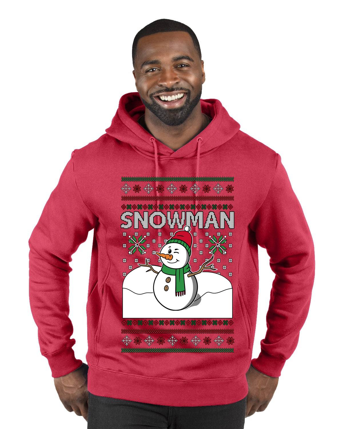 Snowman, Ugly Christmas Sweater Unisex Premium Graphic Hoodie Sweatshirt