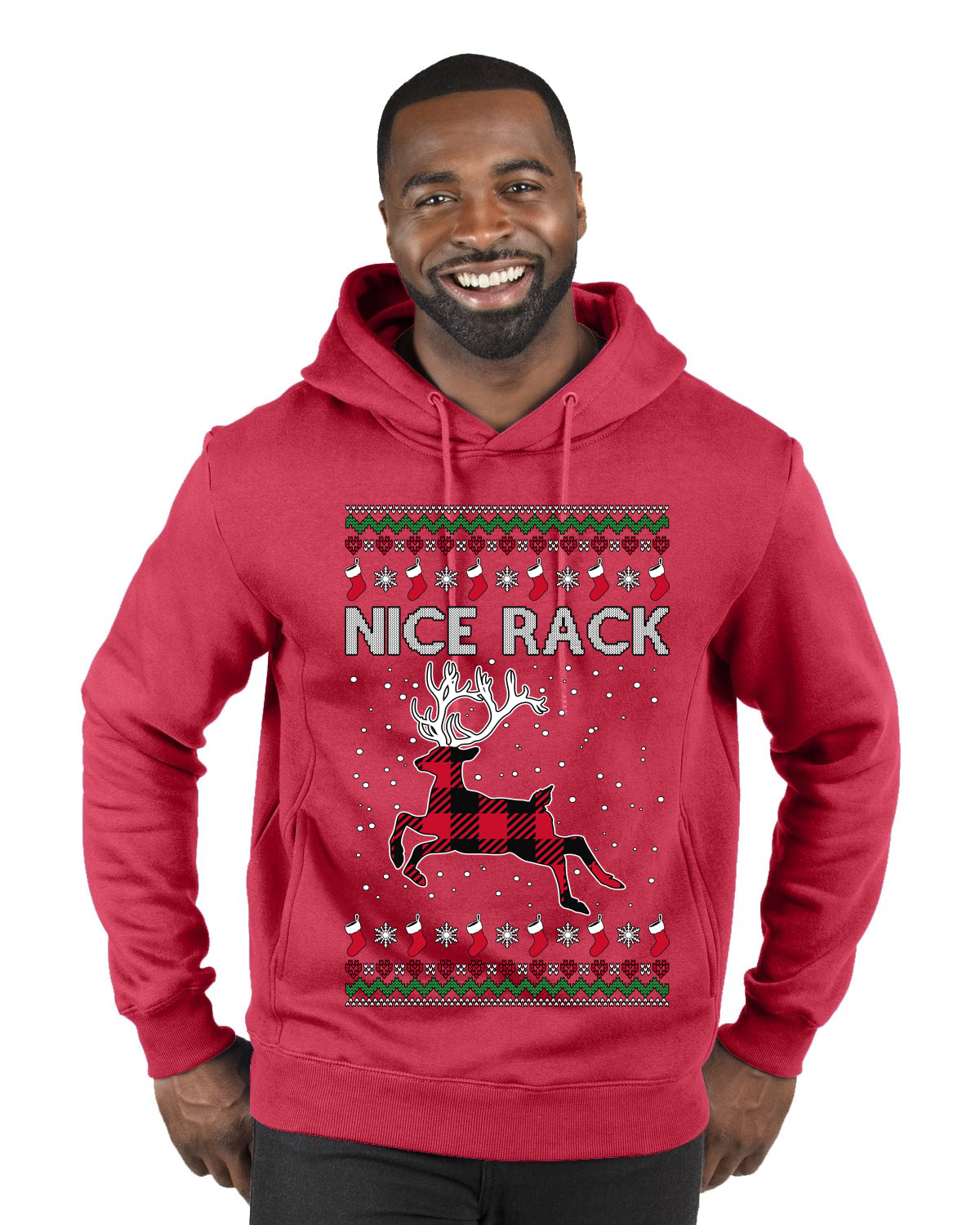 Nice Rack, Ugly Christmas Sweater Unisex Premium Graphic Hoodie Sweatshirt
