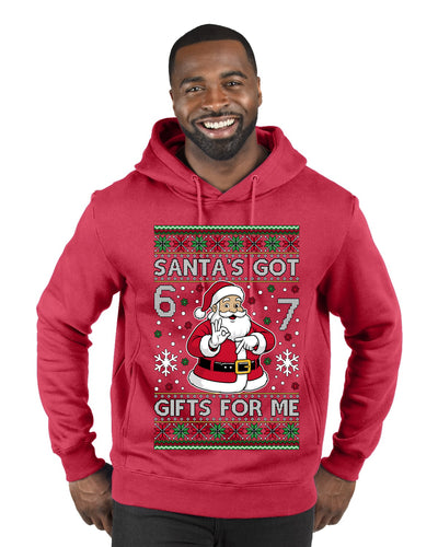 Santa's Got 6 7 Gifts For Me, Ugly Christmas Sweater Unisex Premium Graphic Hoodie Sweatshirt