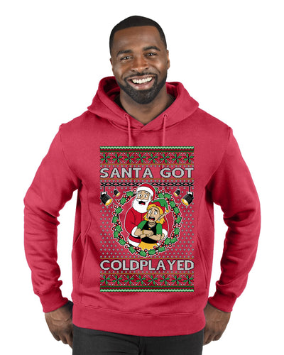 Santa Got Coldplayed, Ugly Christmas Sweater Unisex Premium Graphic Hoodie Sweatshirt