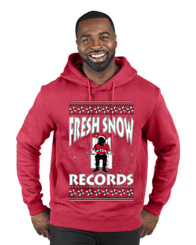 Fresh Snow Records Hip Hop Parody, Ugly Christmas Sweater Unisex Premium Graphic Hoodie Sweatshirt