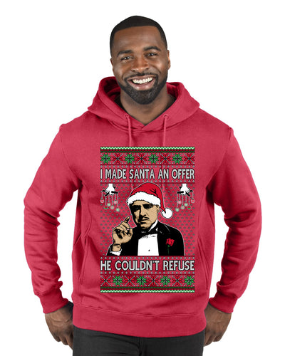 I Made Santa An Offer He Couldn't Refuse Mafia Don, Ugly Christmas Sweater Unisex Premium Graphic Hoodie Sweatshirt