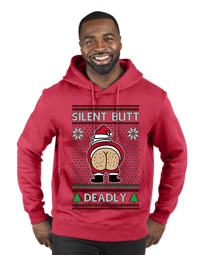 Silent Butt Deadly Farting Santa, Ugly Christmas Sweater Unisex Premium Graphic Hoodie Sweatshirt