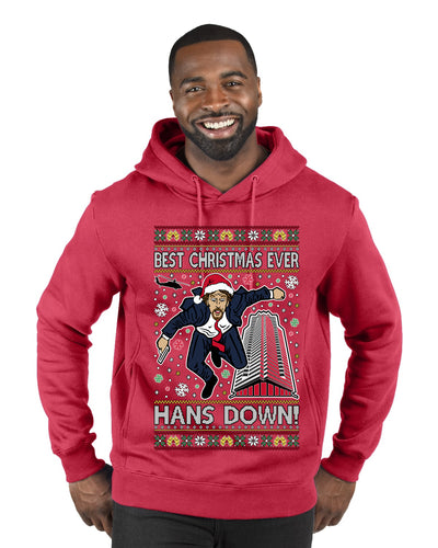 Die Hard Best Christmas Ever Hans Down Nakatomi, Ugly Christmas Sweater Unisex Premium Graphic Hoodie Sweatshirt