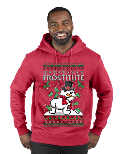 Frostitute, Ugly Christmas Sweater Unisex Premium Graphic Hoodie Sweatshirt