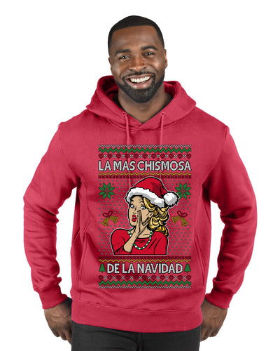La Mas Chismosa De La Navidad, Ugly Christmas Sweater Unisex Premium Graphic Hoodie Sweatshirt