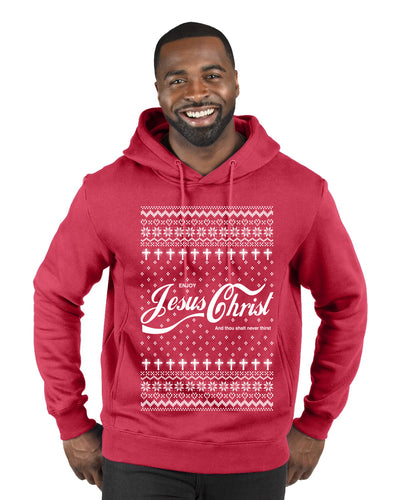 Enjoy Jesus Christ, Ugly Christmas Sweater Unisex Premium Graphic Hoodie Sweatshirt
