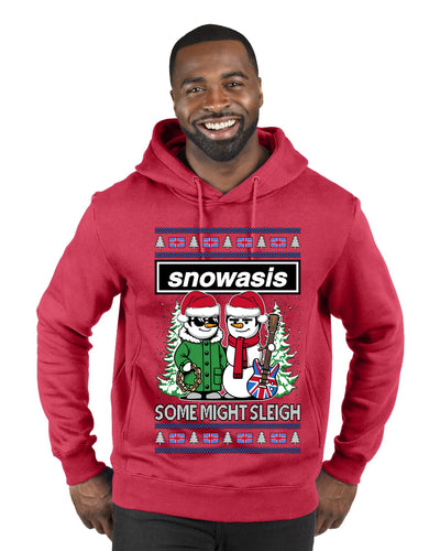 Snowasis English Rock Band Parody, Ugly Christmas Sweater Unisex Premium Graphic Hoodie Sweatshirt