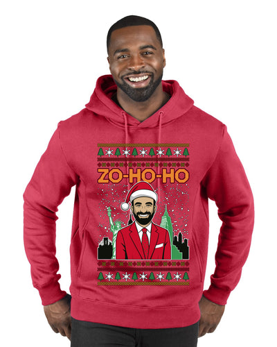 Zo Ho Ho Zohran Mamdani NYC, Ugly Christmas Sweater Unisex Premium Graphic Hoodie Sweatshirt