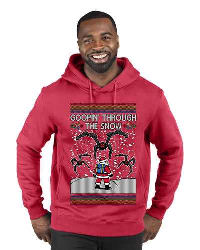 Goopin' Through The Snow Gamer Santa, Ugly Christmas Sweater Unisex Premium Graphic Hoodie Sweatshirt