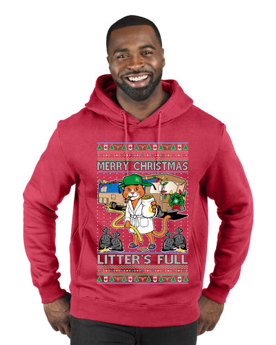 Litters Full Cat, Ugly Christmas Sweater Unisex Premium Graphic Hoodie Sweatshirt