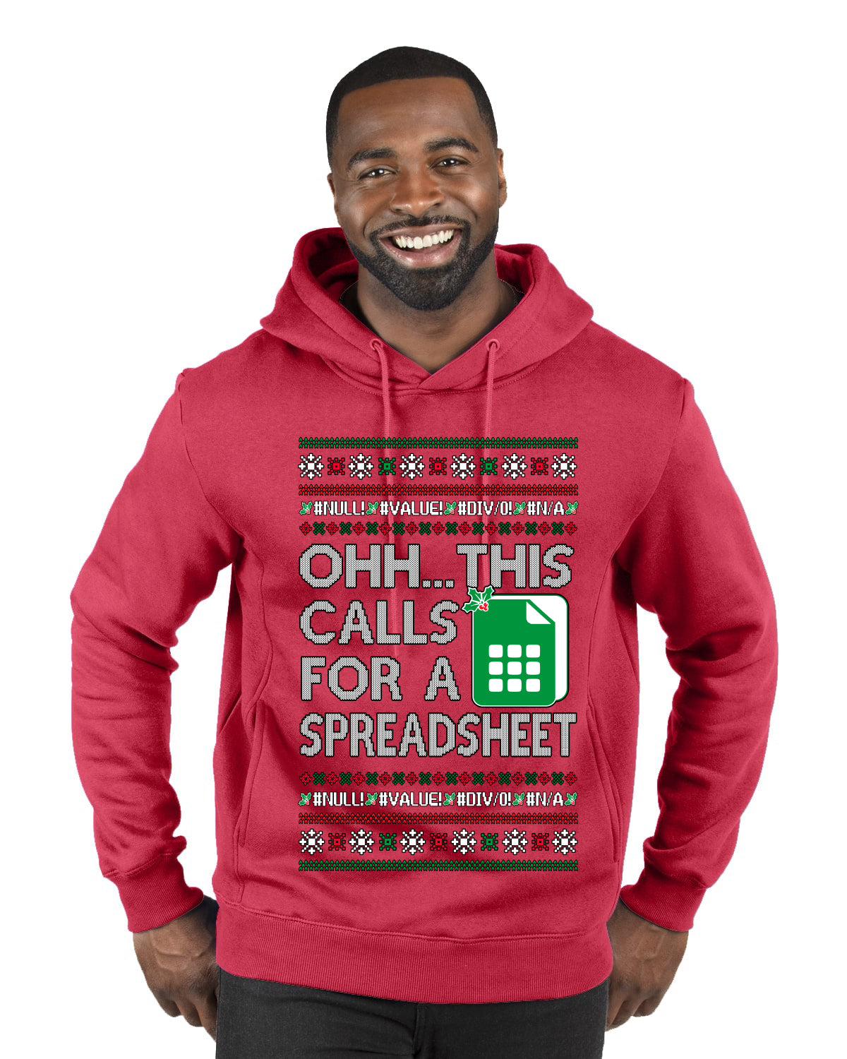 Oh... This Calls for A Spreadsheet, Ugly Christmas Sweater Unisex Premium Graphic Hoodie Sweatshirt