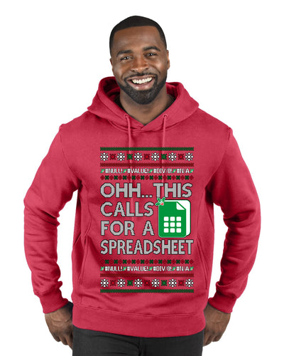 Oh... This Calls for A Spreadsheet, Ugly Christmas Sweater Unisex Premium Graphic Hoodie Sweatshirt