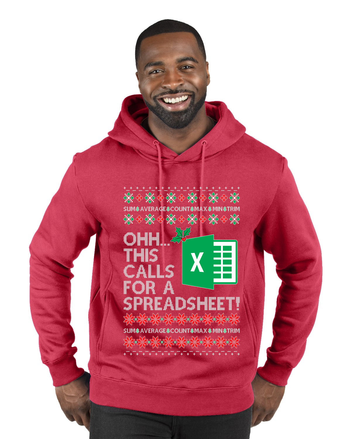 Ohh This Calls For A Spreadsheet Office, Ugly Christmas Sweater Unisex Premium Graphic Hoodie Sweatshirt