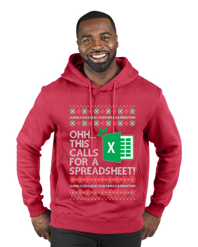 Ohh This Calls For A Spreadsheet Office, Ugly Christmas Sweater Unisex Premium Graphic Hoodie Sweatshirt