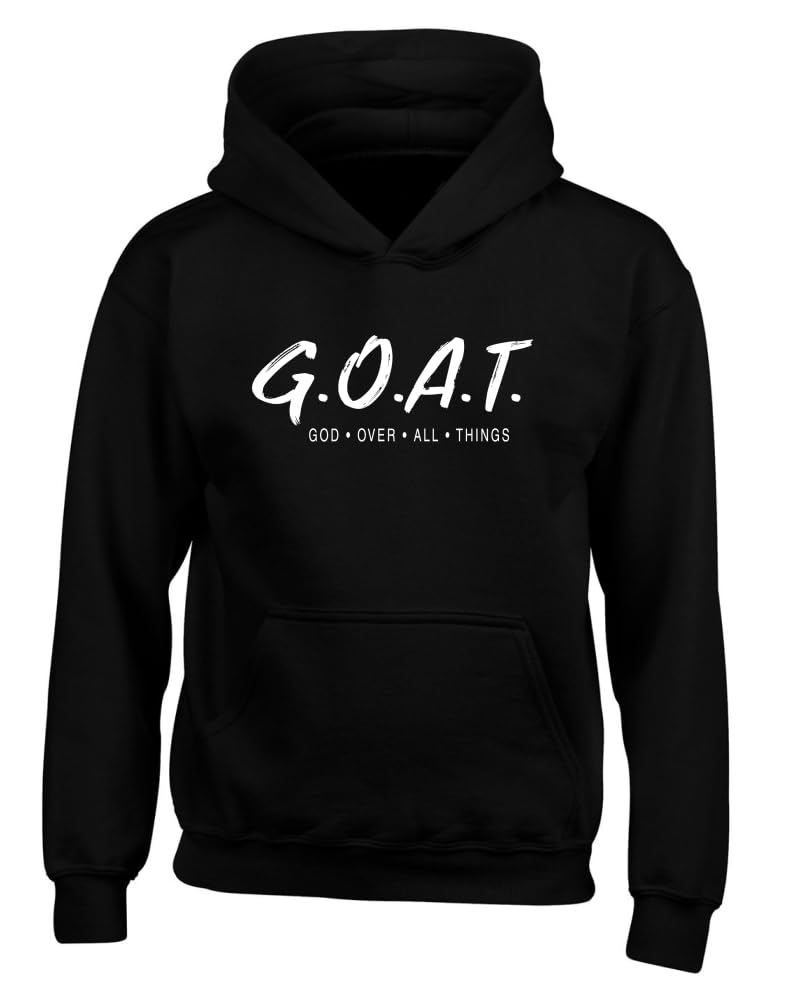 Goat God Over All Things Inspirational/Christian Youth Hooded Graphic Sweatshirt