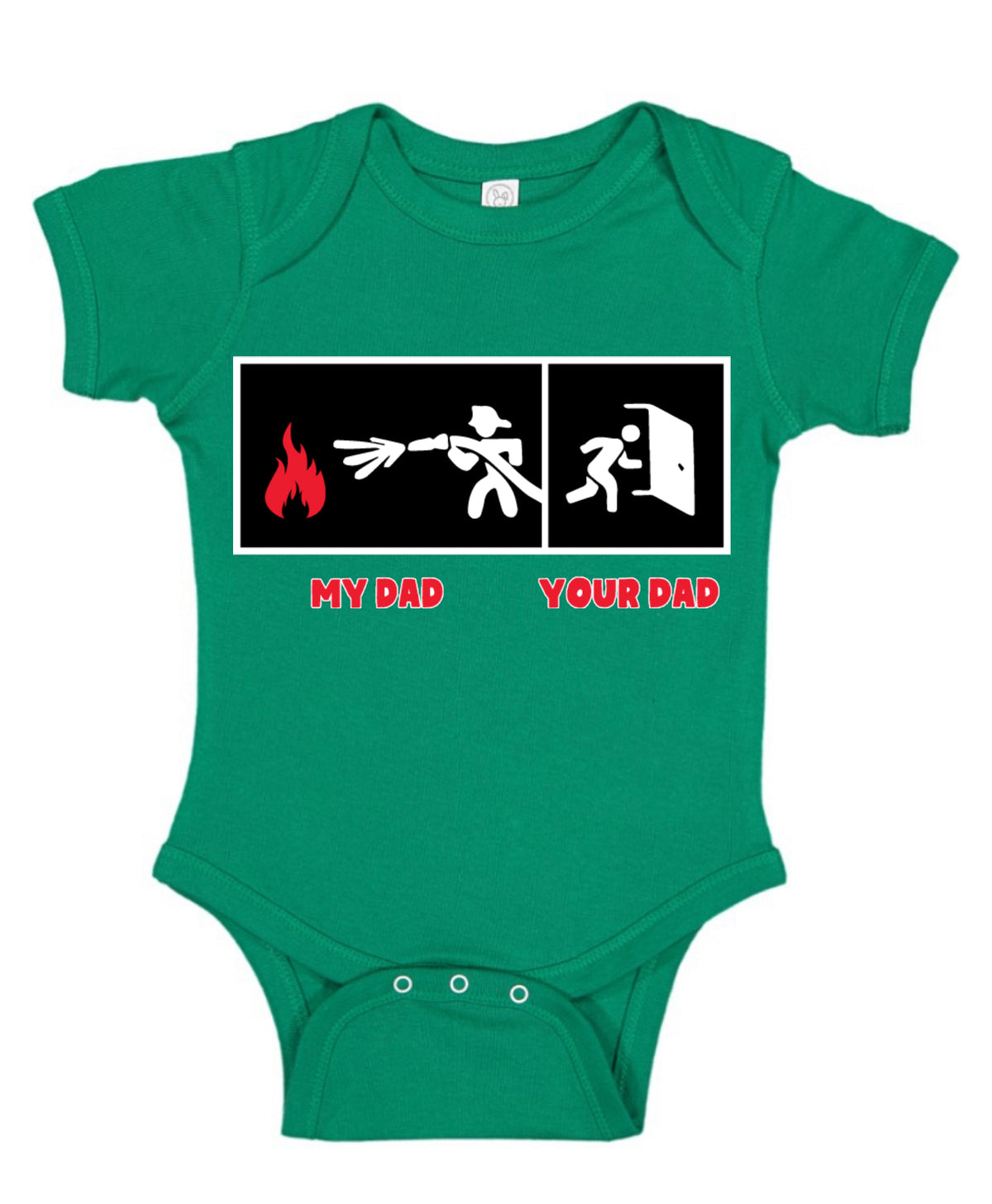 My Dad vs Your Dad Firefighter Gift Humor Baby Creeper Boys Girls Infant Bodysuit