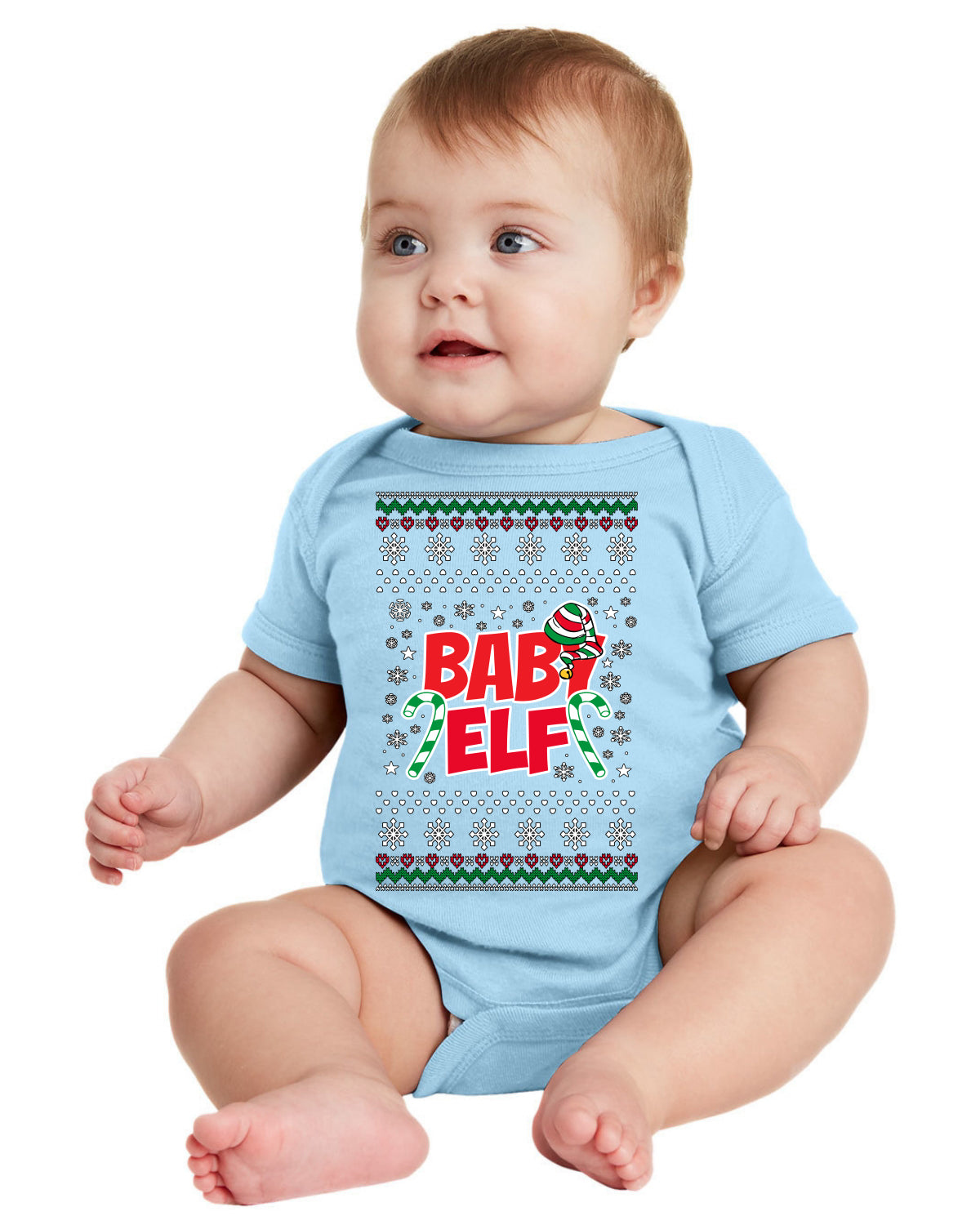 Baby Elf Cute Holiday Winter Infant Toddler Creeper Boys Girls Ugly Christmas Sweater Baby Creeper Boys Girls Infant Bodysuit