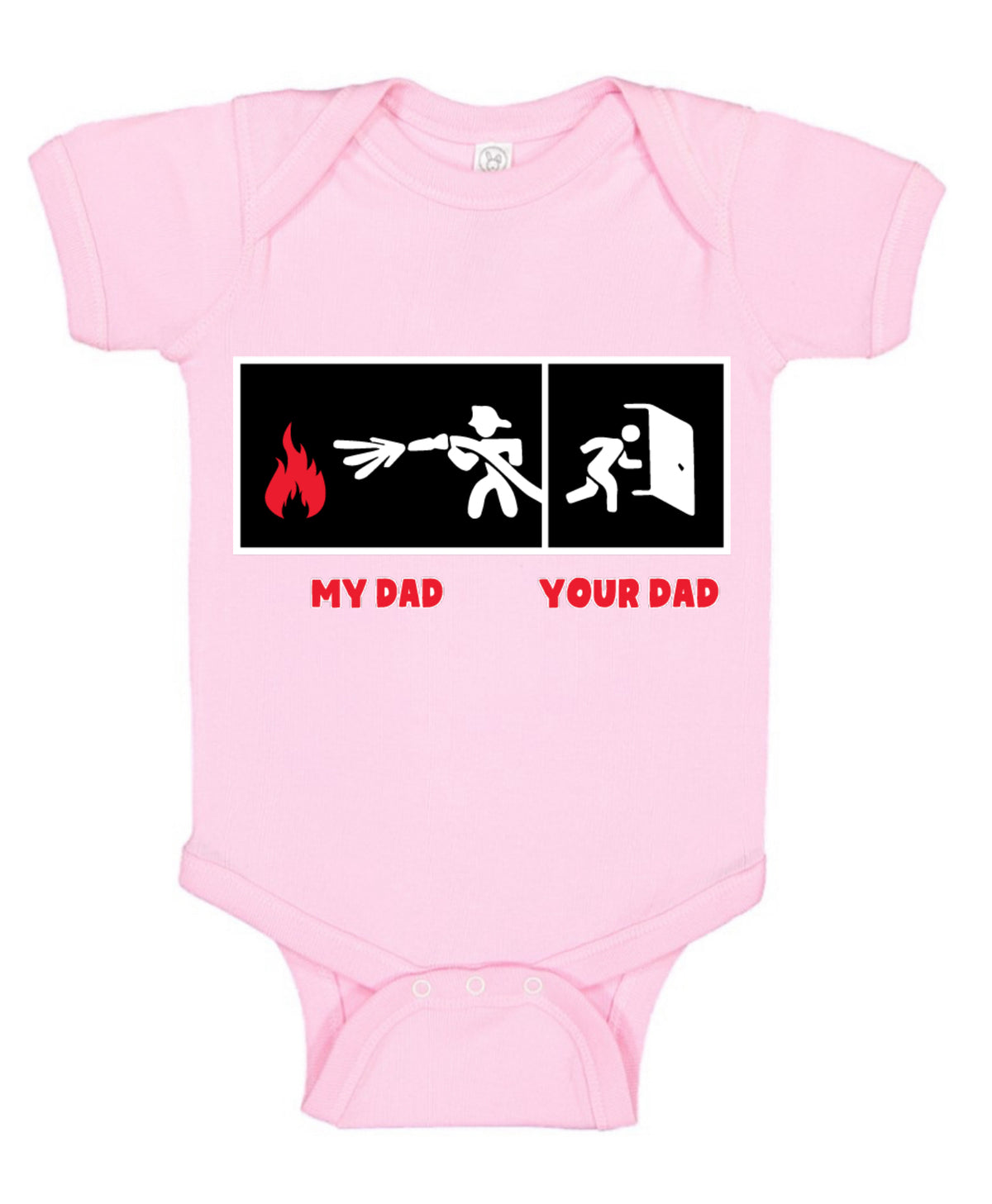 My Dad vs Your Dad Firefighter Gift Humor Baby Creeper Boys Girls Infant Bodysuit