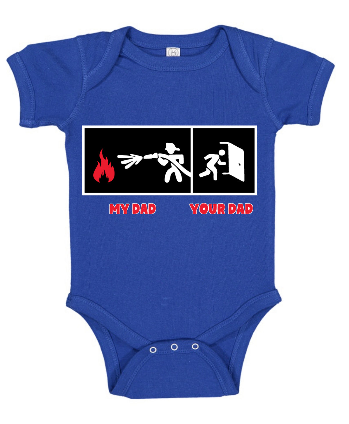My Dad vs Your Dad Firefighter Gift Humor Baby Creeper Boys Girls Infant Bodysuit