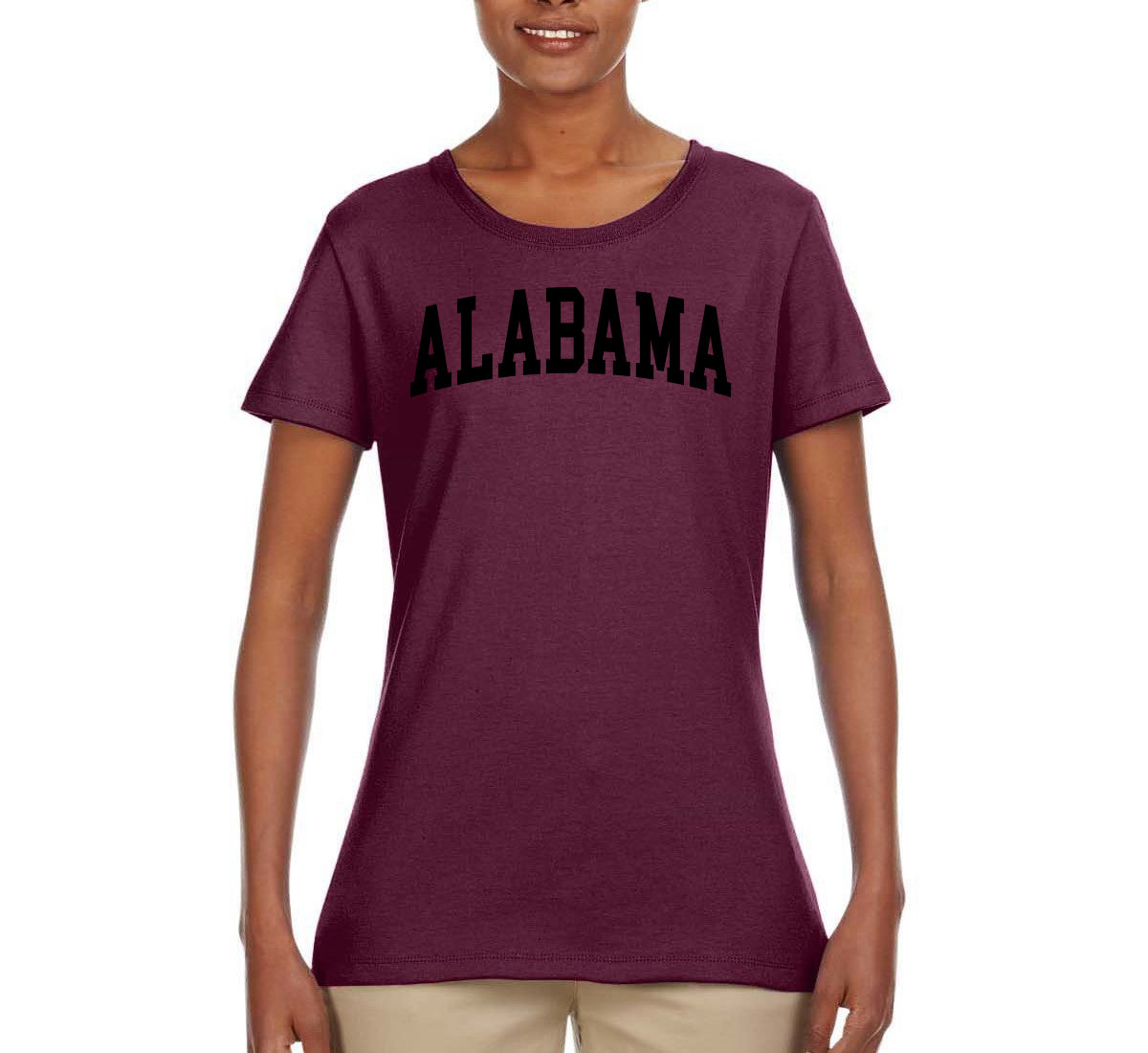 State of Alabama College Style Fashion Womens Graphic T-Shirt