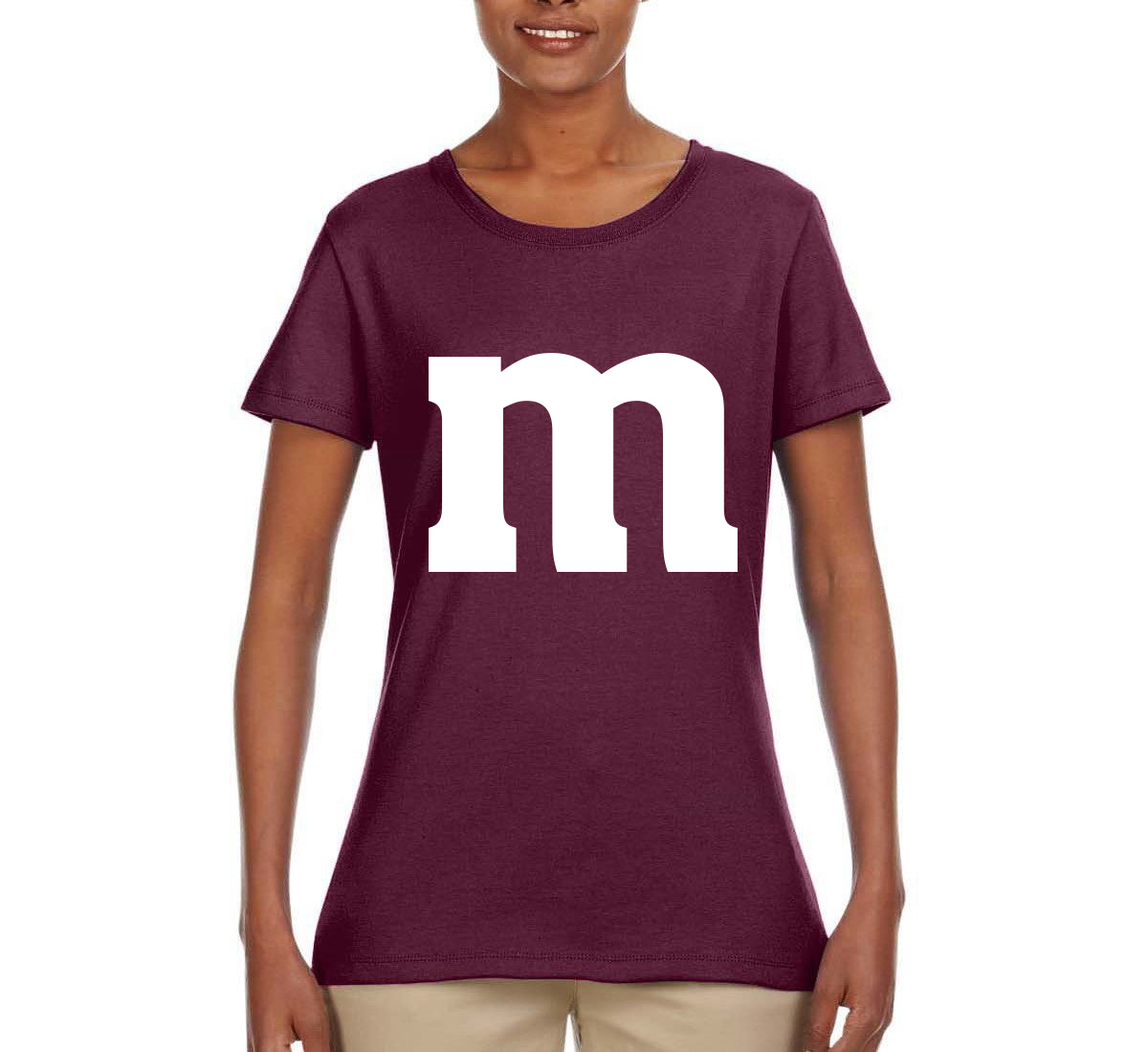 Letter M Graphic Novelty Funny Costume Halloween Womens Graphic T-Shirt