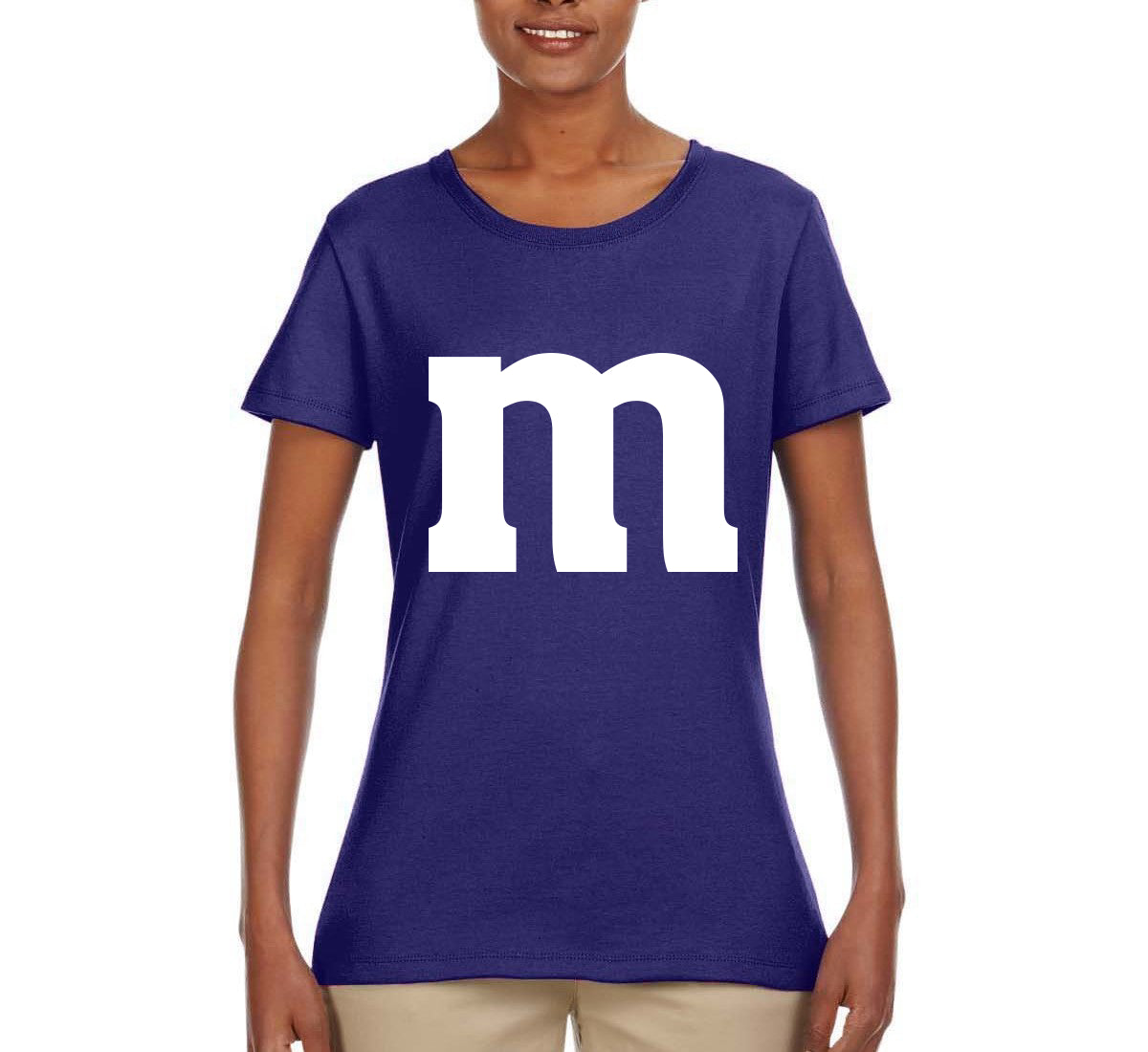 Letter M Graphic Novelty Funny Costume Halloween Womens Graphic T-Shirt
