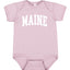 State of Maine College Style White Fashion Baby Creeper Boys Girls Infant Bodysuit