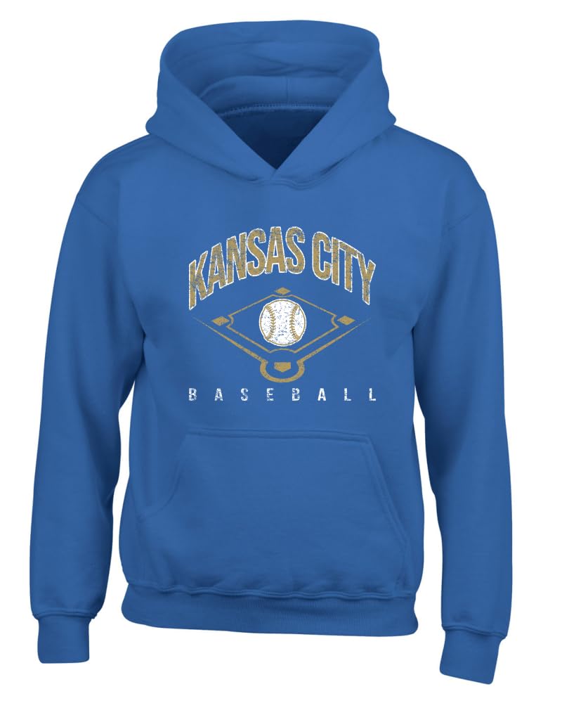 American Baseball Fan Vintage Distressed Field Sports Gift Youth Hooded Sweatshirt