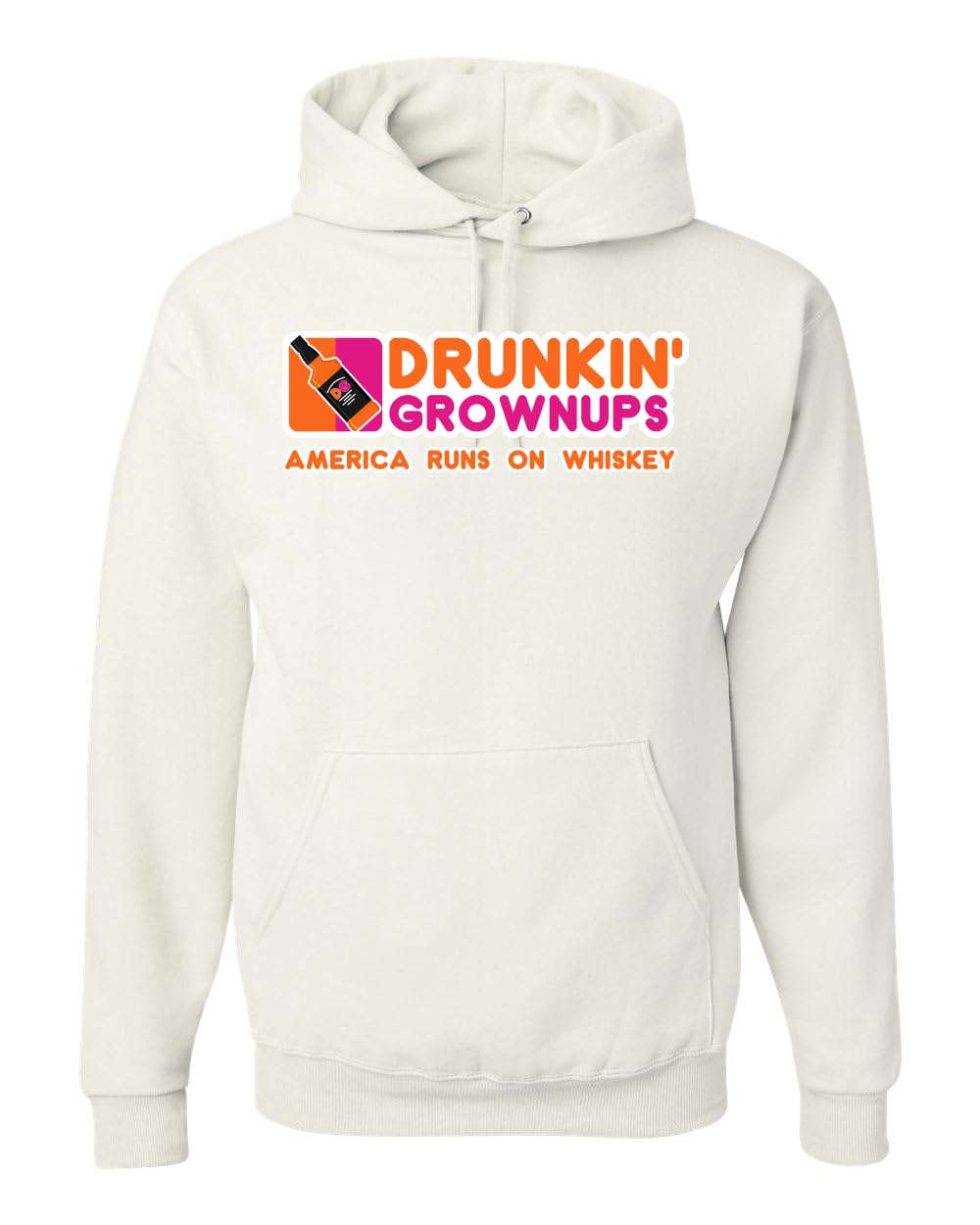 Drunkin' Grownups America Runs on Alcohol Parody Humor Unisex Hoodie Sweatshirt