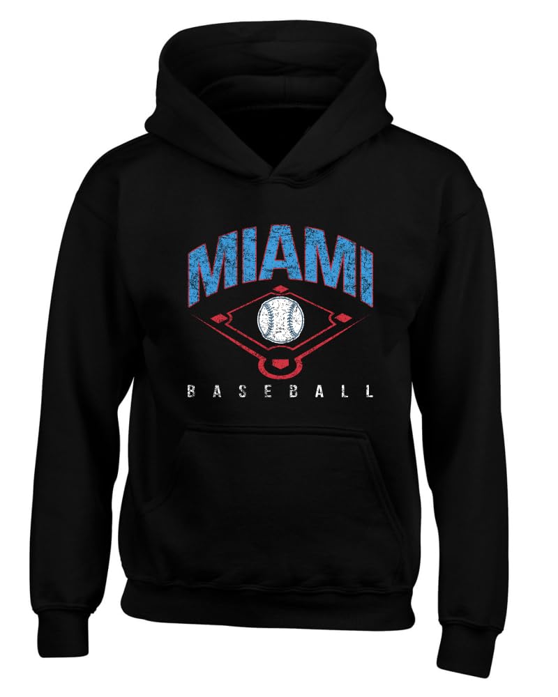 American Baseball Fan Vintage Distressed Field Sports Gift Youth Hooded Sweatshirt