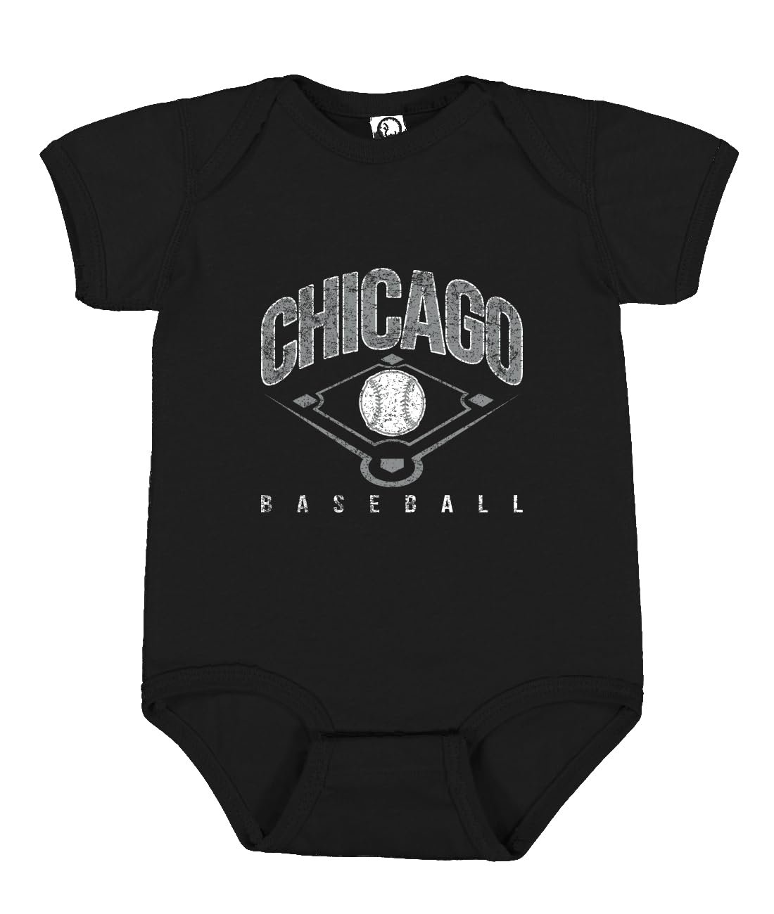 American Baseball Fan Vintage Distressed Field Sports Gift Baby Short-Sleeve Bodysuit