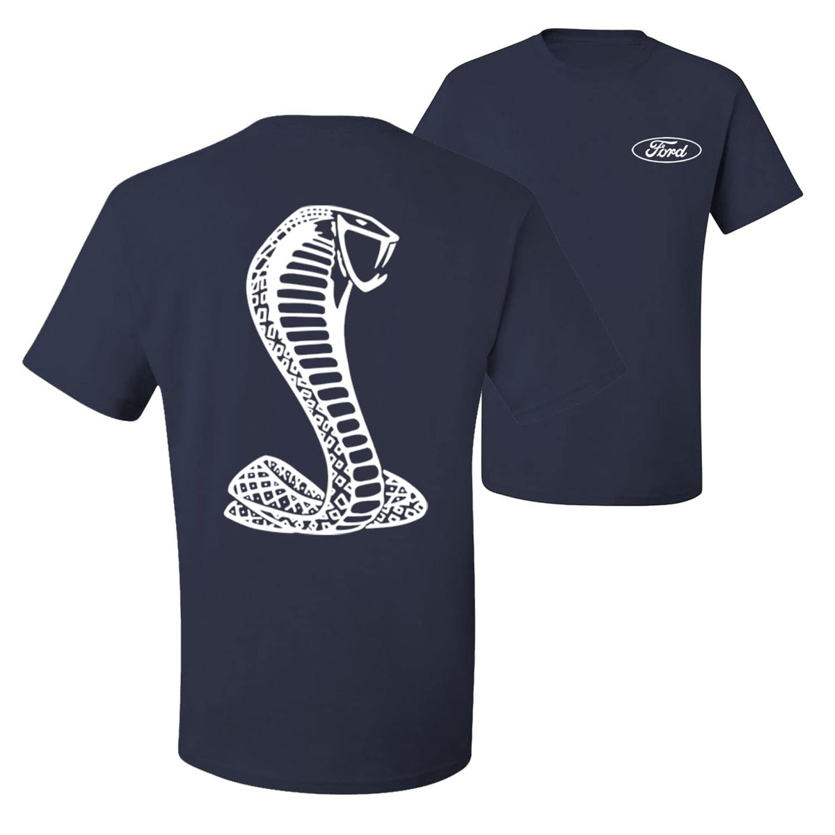 Retro Ford Shelby Cobra Emblem Vintage White Logo  Front and Back  Cars and Trucks Men's T-Shirt
