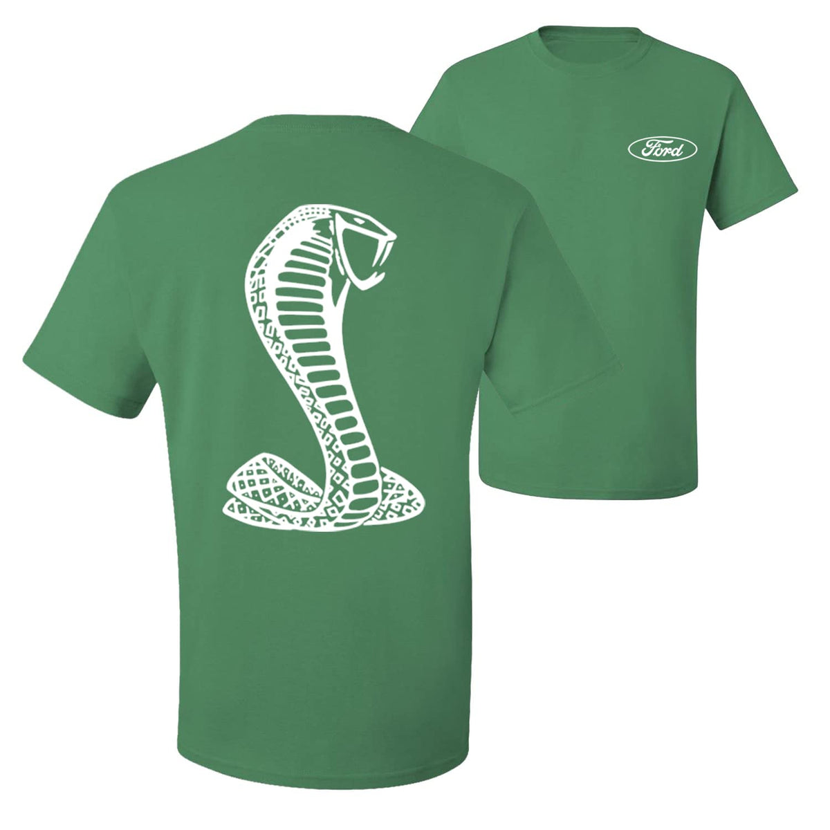 Retro Ford Shelby Cobra Emblem Vintage White Logo  Front and Back  Cars and Trucks Men's T-Shirt