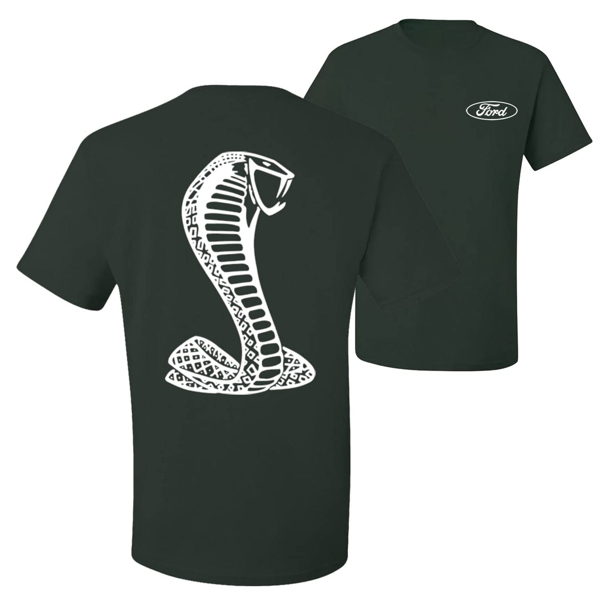 Retro Ford Shelby Cobra Emblem Vintage White Logo  Front and Back  Cars and Trucks Men's T-Shirt